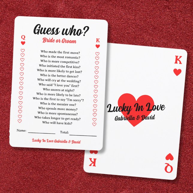 Carte Devinez Qui Marié Ou Couple Couple Jeu De Douche (Guess Who Bride Or Groom Couples Shower Game Card)