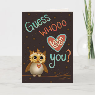 Carte Devinez Whooo Vous Aime Cute Kids Inspirivity Card
