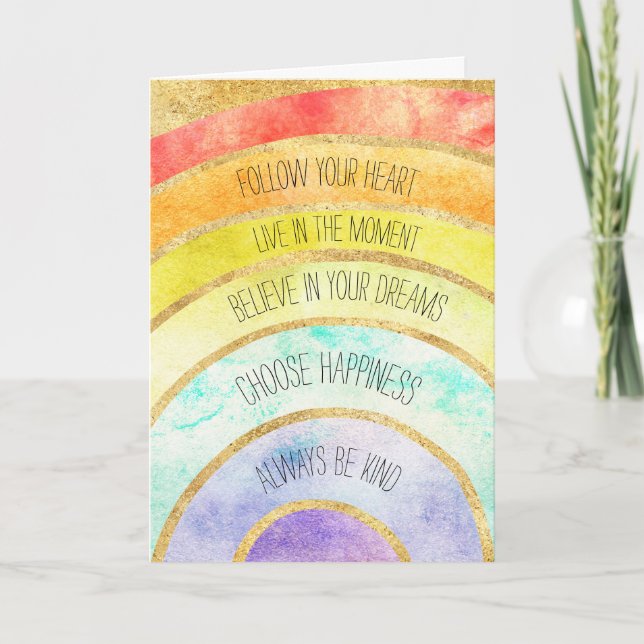 Carte Devis Gold Inspiration Arc-en-ciel (Devant)