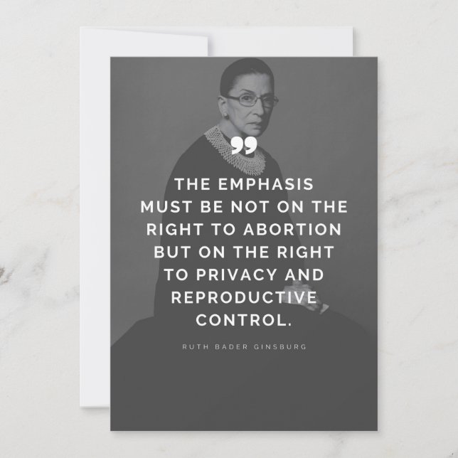 Carte Devis Pro Choice Ruth Bader Ginsburg (Devant)