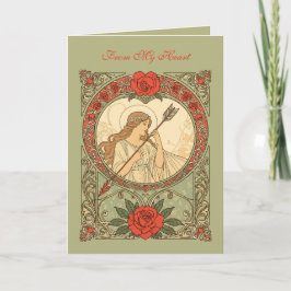 Carte Devotion Vintage Art Nouveau Romance