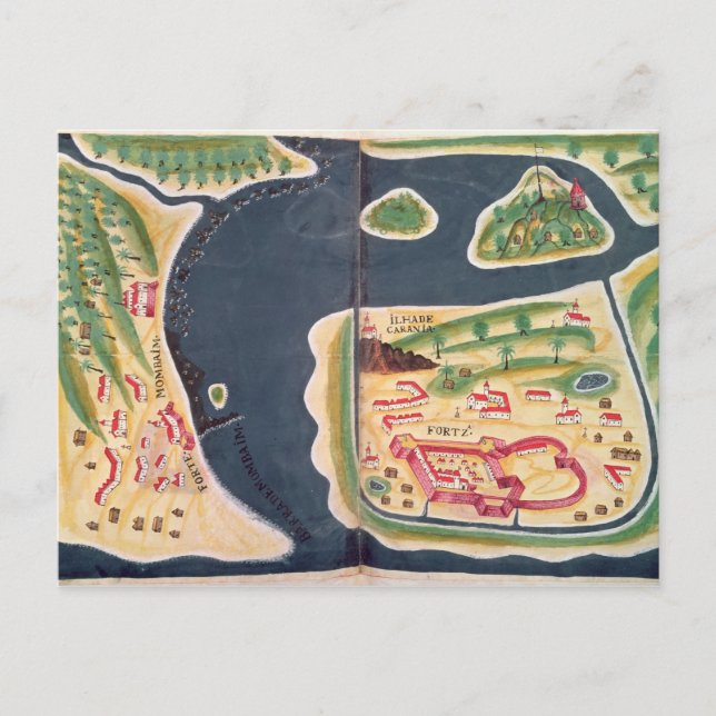 Carte d'exploration portugaise de Mombassa (Devant)