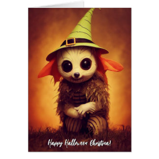 Carte d'Halloween animal mignonne de critère anthr