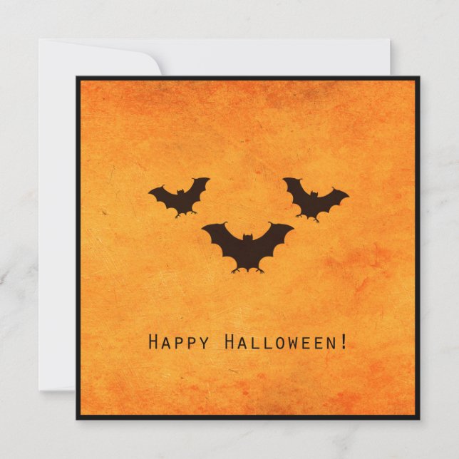 Carte d'Halloween avec chauves-souris effrayantes (Devant)