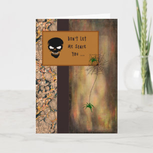 Carte d'Halloween avec squelette et araignées