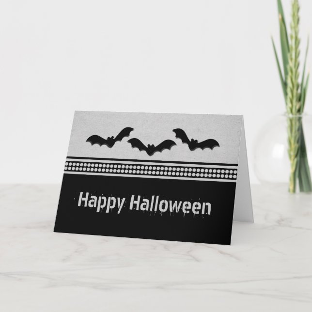 Carte d'Halloween Batty, gris clair (Devant)