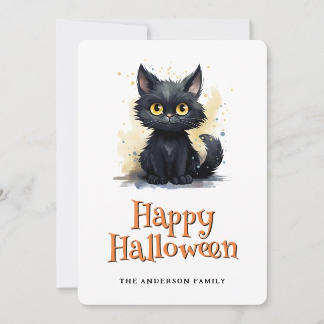 Carte d'Halloween Black Kitty (Devant)