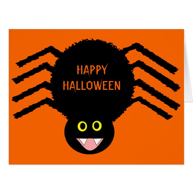 Carte d'Halloween Black Spider (Devant horizontal)