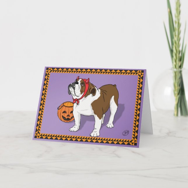 Carte d'Halloween Bulldog (Devant)