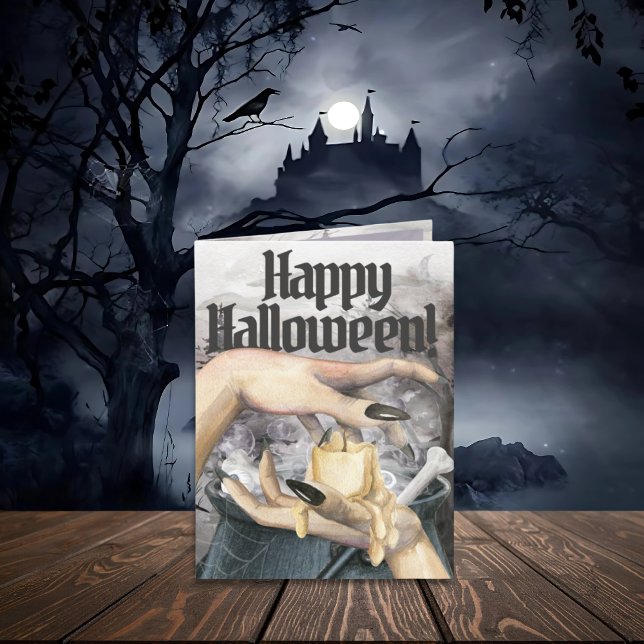 Carte d'Halloween Cauldron éffrayant (Créateur téléchargé)