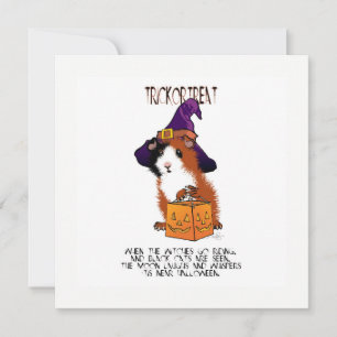 Carte d'Halloween Citrouille de Guinée Pig 'n