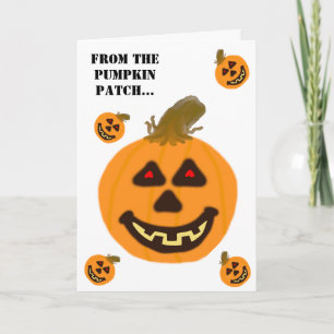 Carte d'Halloween Citrouille souriant