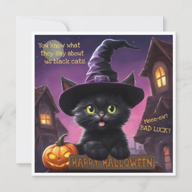 Carte d'Halloween Cute Kitten (Devant)