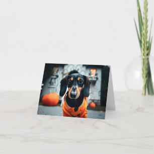 Carte d'Halloween Dachshund