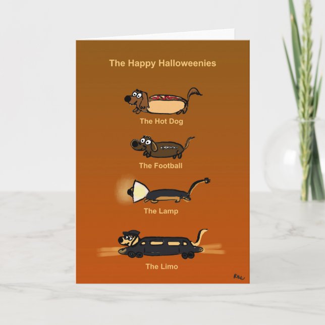 Carte d'Halloween Dachshund ! (Devant)