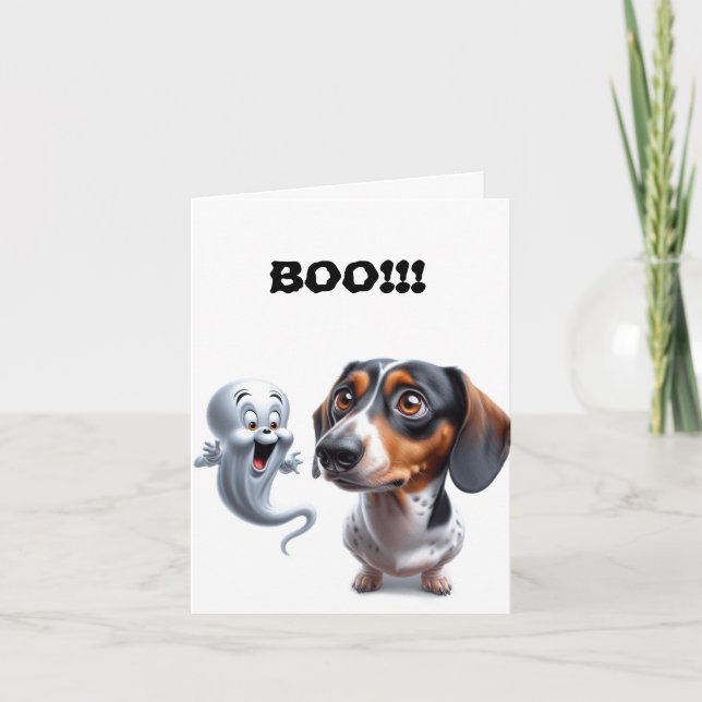 Carte d'Halloween Dachshund Dapper mignon (Devant)