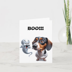 Carte d'Halloween Dachshund Dapper mignon
