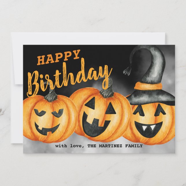 Carte d'Halloween d'anniversaire joyeuse du Citrou (Devant)