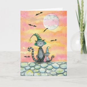 Carte d'Halloween de chat tigré par Molly Harrison