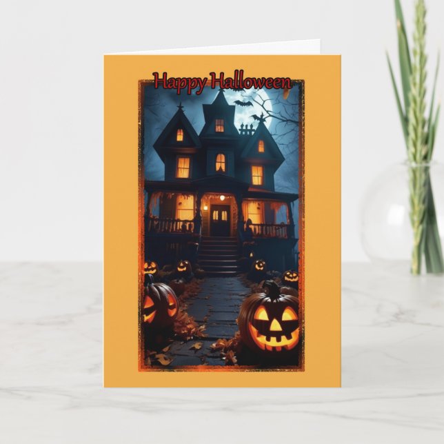 Carte d'Halloween de la maison victorienne (Devant)