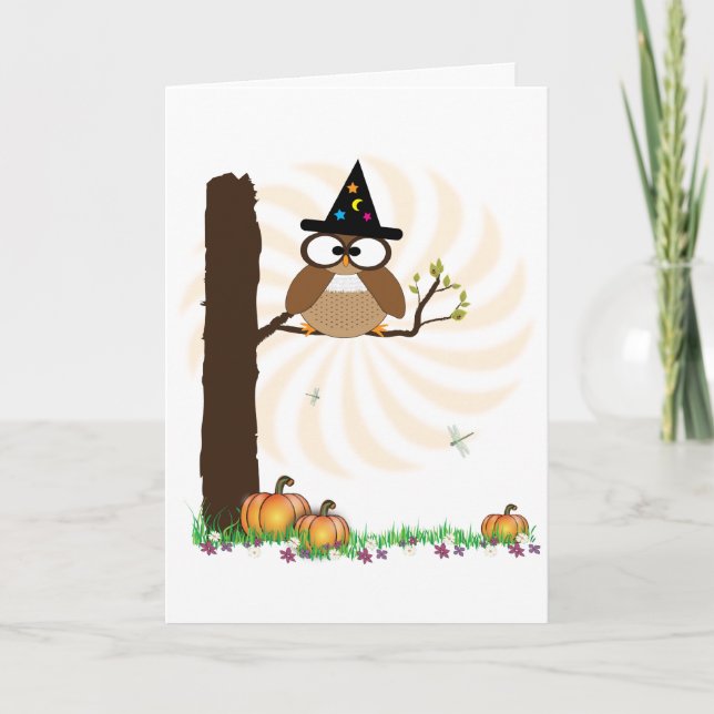 Carte d'Halloween de Witch Owl (Devant)