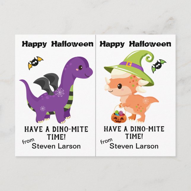 Carte d'Halloween Dino-Mite Dinosaurs (Devant)