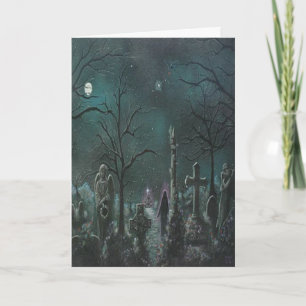 Carte d'Halloween du cimetière fantôme