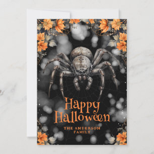Carte d'Halloween florale effrayant