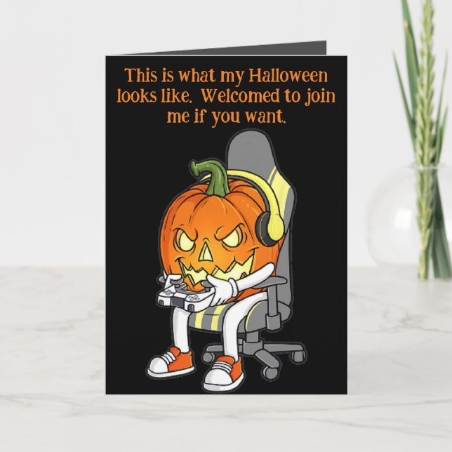 Carte d'Halloween Gamer Jack O'Lantern (Devant)