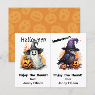 Carte d'Halloween Ghost and Crow School Party