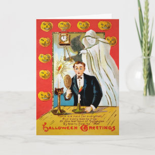 Carte d'Halloween Ghost Retro Mirror