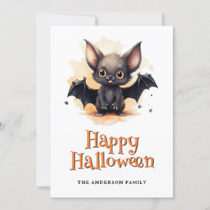 Carte d'Halloween Ghosts Citrouille Bat