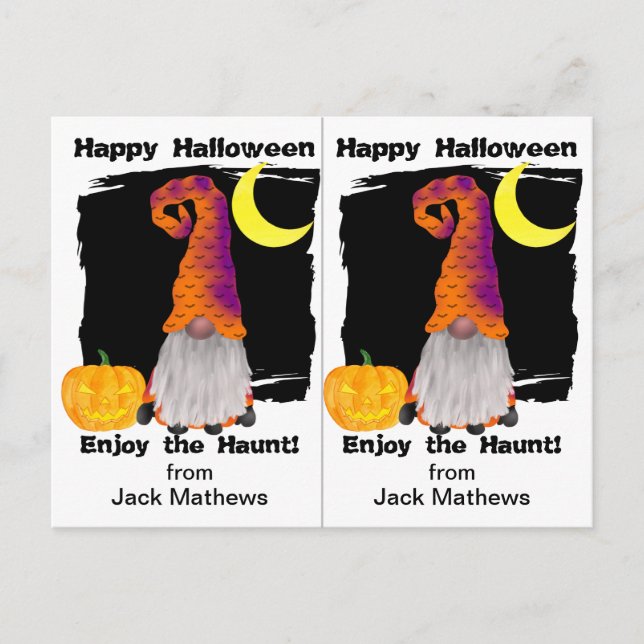 Carte d'Halloween Gnome Wizard (Devant)