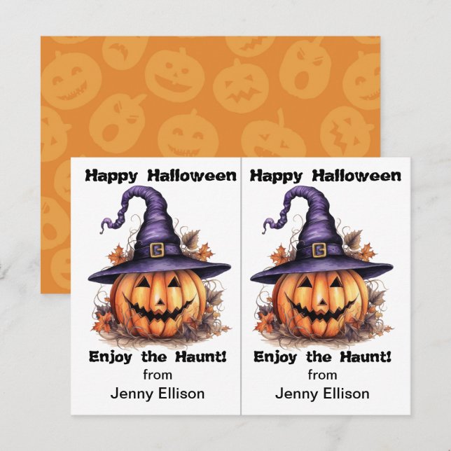 Carte d'Halloween Jack o' Lantern (Devant / Derrière)