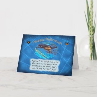 Carte d'Halloween joyeuse de l'araignée de crabe