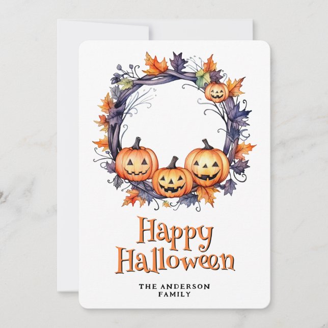 Carte d'Halloween joyeuse pour les Fantômes Citrou (Devant)