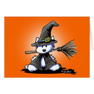Carte d'Halloween KiniArt Westie Witch