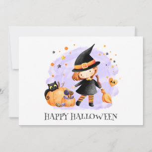 Carte d'Halloween Little Witch