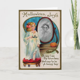 Carte d'Halloween miroir vintage