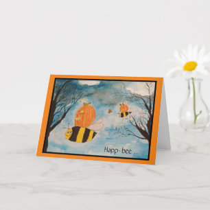 Carte d'Halloween Orange et Black Jack O Lanterns