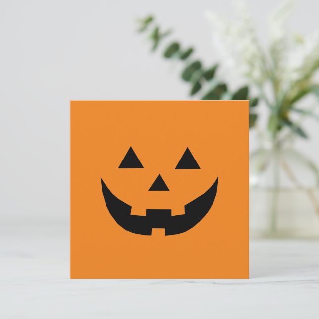 Carte d'Halloween orange Jack-o'-lantern (Debout devant)