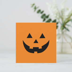 Carte d'Halloween orange Jack-o'-lantern