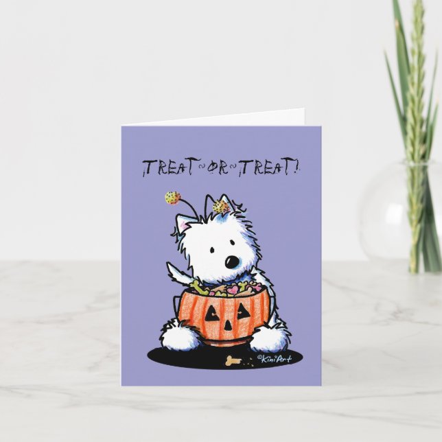 Carte d'Halloween pour chien Westie Terrier (Devant)