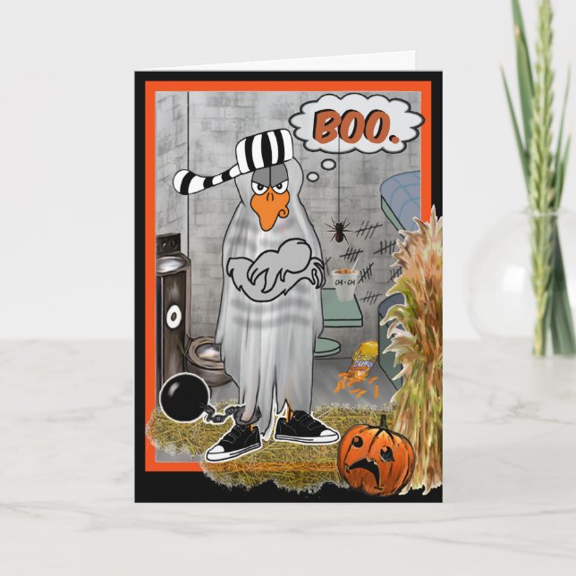 Carte d'Halloween pour le Fantôme d'oiseaux de pri (Devant)