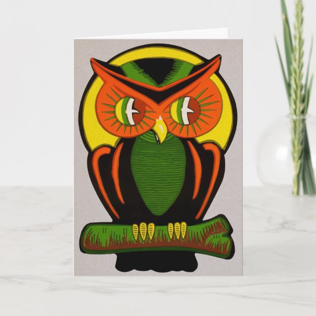 Carte d'Halloween Retro Owl (Devant)