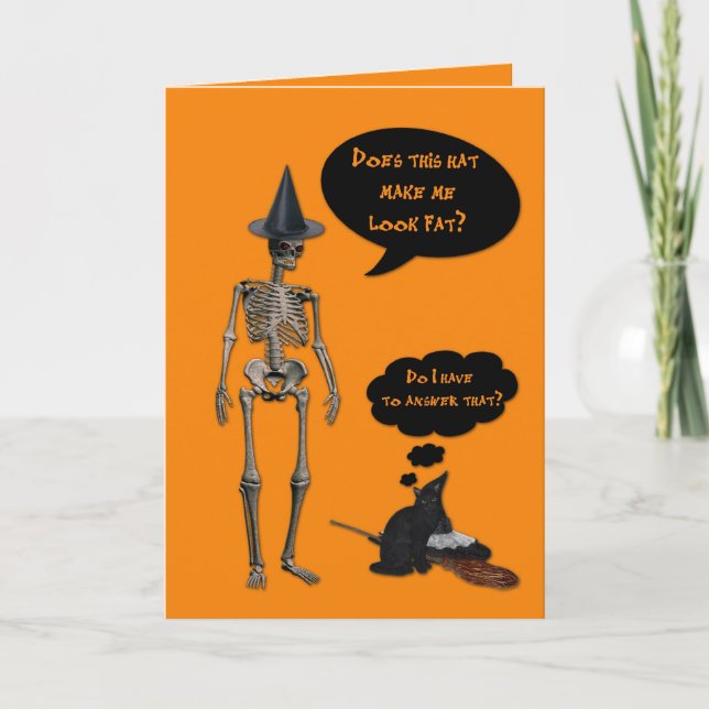 Carte d'Halloween Skinny Skeleton (Devant)