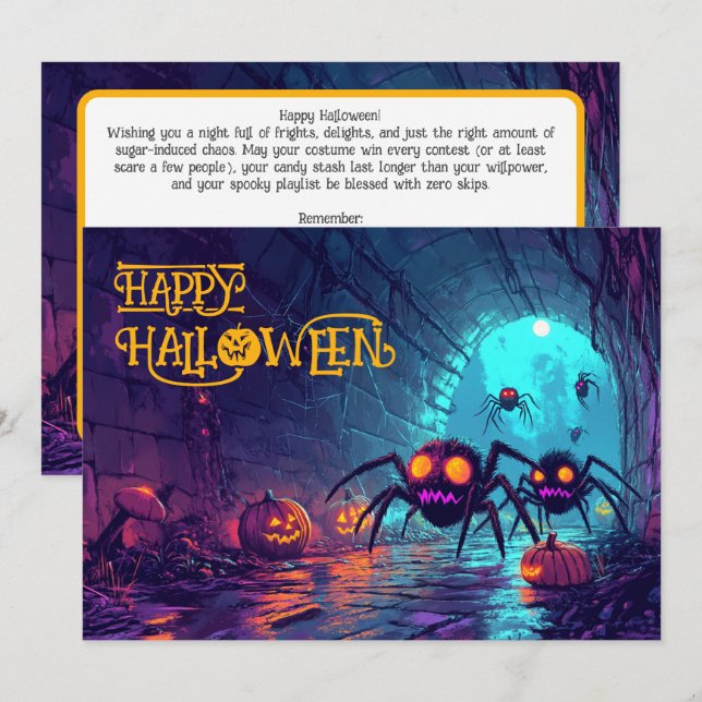 Carte d'Halloween Spooktaculaire (Devant / Derrière)