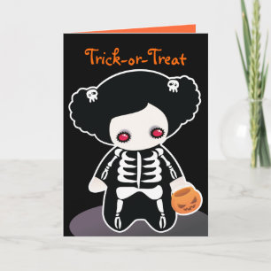 Carte d'Halloween squelette pour enfants