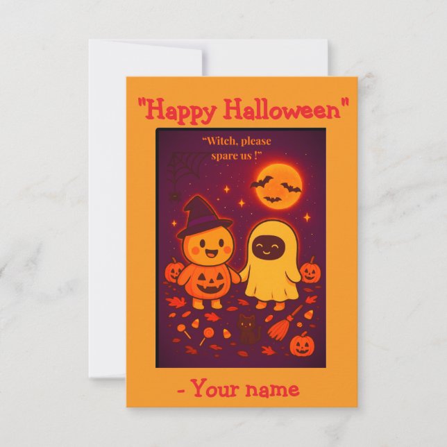 Carte d'Halloween sympa pour enfants 2025 (Devant)