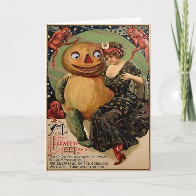 Carte d'Halloween victorienne vintage (Devant)